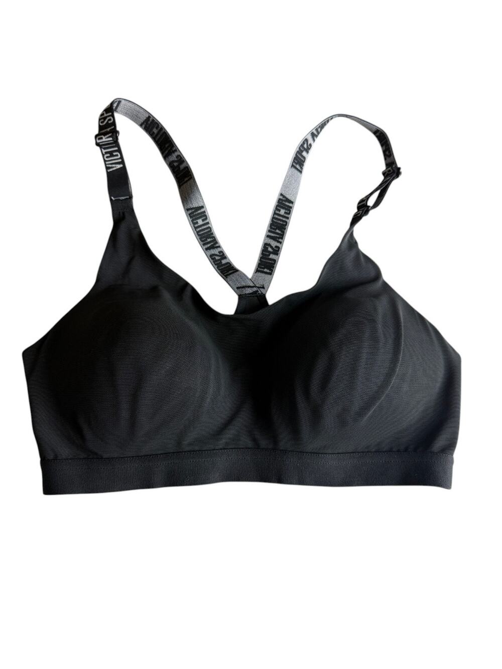 Victoria's Secret Sport Black Lightweight Racerback Sports Bra Size 34C Wireless